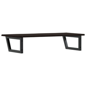 Ripiano a Parete per Lavabo-Mensole a Muro in Acciaio e Massello di Rovere 359837