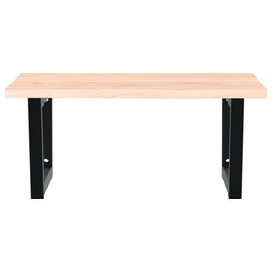 Ripiano a Parete per Lavabo in Acciaio e Massello di Rovere