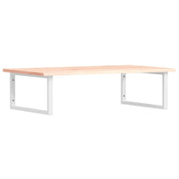 Ripiano a Parete per Lavabo in Acciaio e Massello di Rovere 3302636