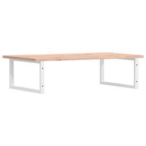 Ripiano a Parete per Lavabo in Acciaio e Massello di Rovere 3302636