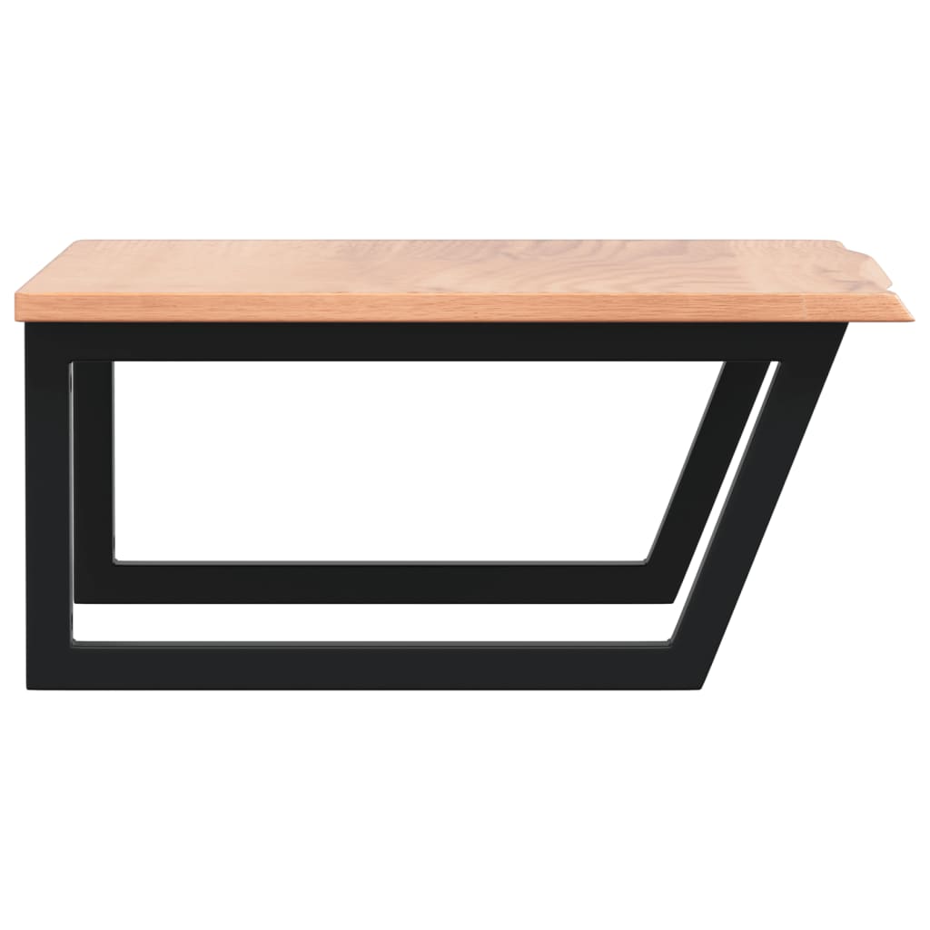 Ripiano a Parete per Lavabo in Acciaio e Massello di Rovere 3302643