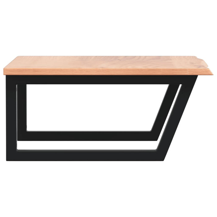 Ripiano a Parete per Lavabo in Acciaio e Massello di Rovere 3302643