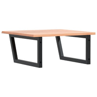 Ripiano a Parete per Lavabo in Acciaio e Massello di Rovere 3302643