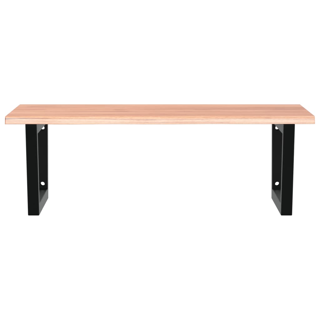 Ripiano a Parete per Lavabo in Acciaio e Massello di Rovere