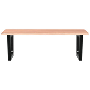 Ripiano a Parete per Lavabo in Acciaio e Massello di Rovere