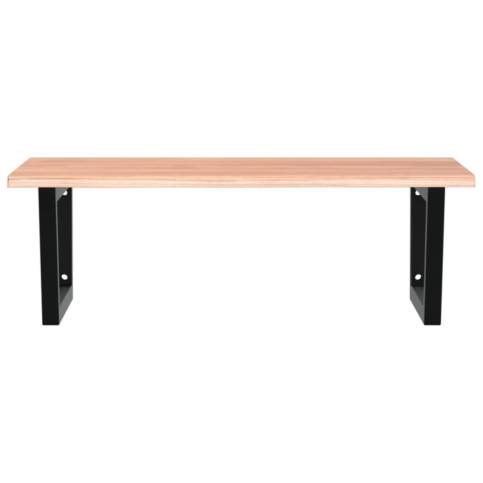 Ripiano a Parete per Lavabo in Acciaio e Massello di Rovere