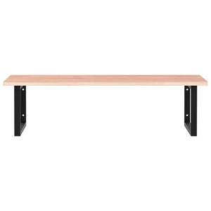 Ripiano a Parete per Lavabo in Acciaio e Massello di Rovere 3302649