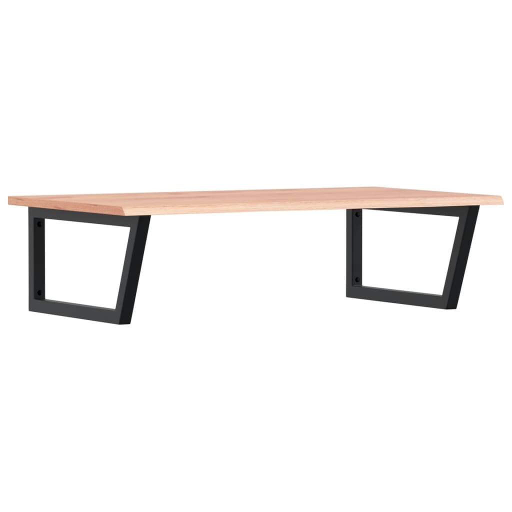 Ripiano a Parete per Lavabo in Acciaio e Massello di Rovere