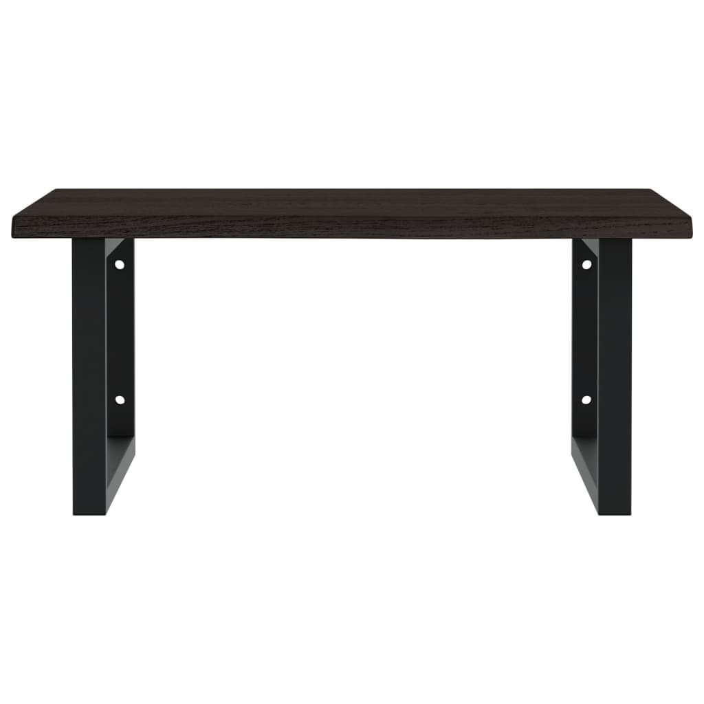 Ripiano a Parete per Lavabo in Acciaio e Massello di Rovere 3302653