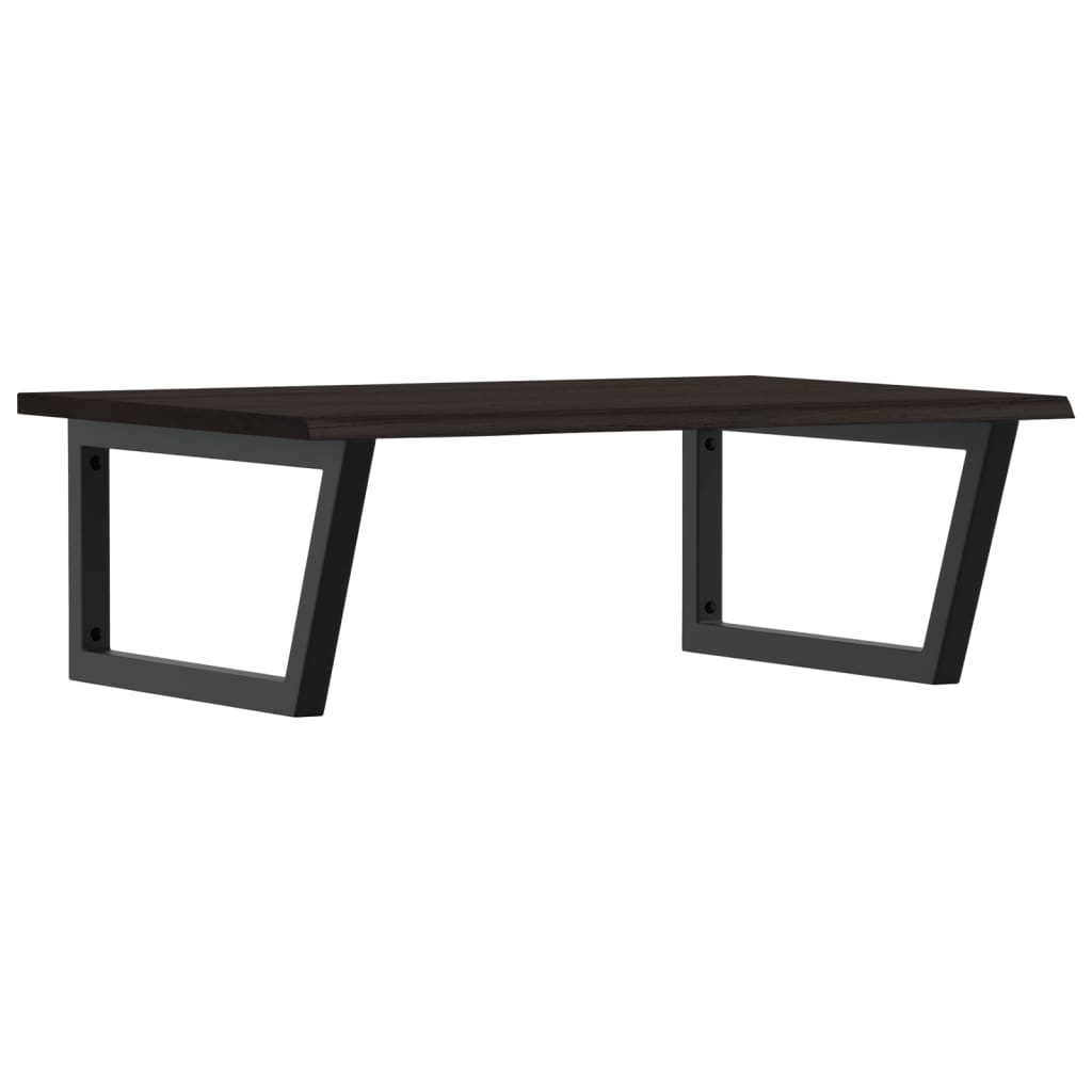 Ripiano a Parete per Lavabo in Acciaio e Massello di Rovere