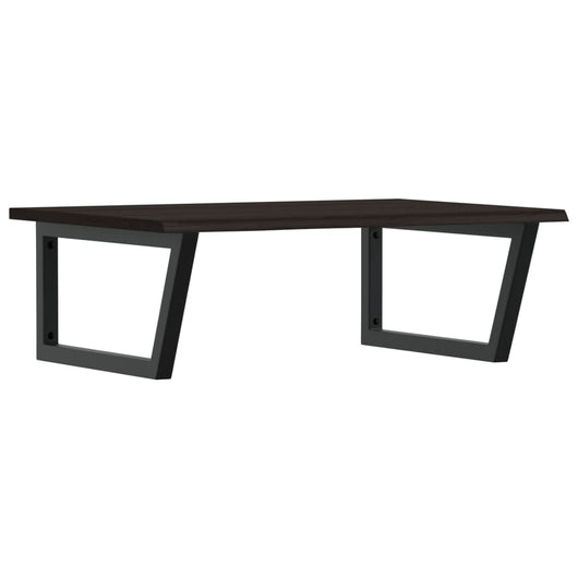 Ripiano a Parete per Lavabo in Acciaio e Massello di Rovere