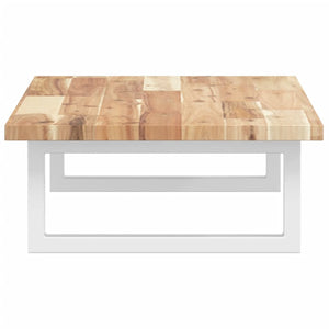 Ripiano a Parete per Lavabo in Acciaio e Massello di Acacia 3302664