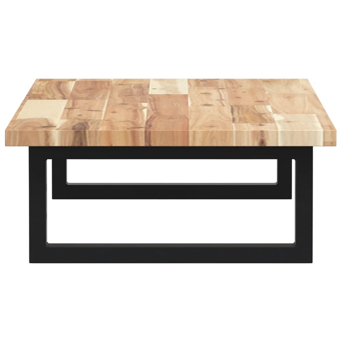 Ripiano a Parete per Lavabo-Mensole a Muro in Acciaio e Massello di Acacia 756272