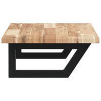 Ripiano a Parete per Lavabo in Acciaio e Massello di Acacia 3302667