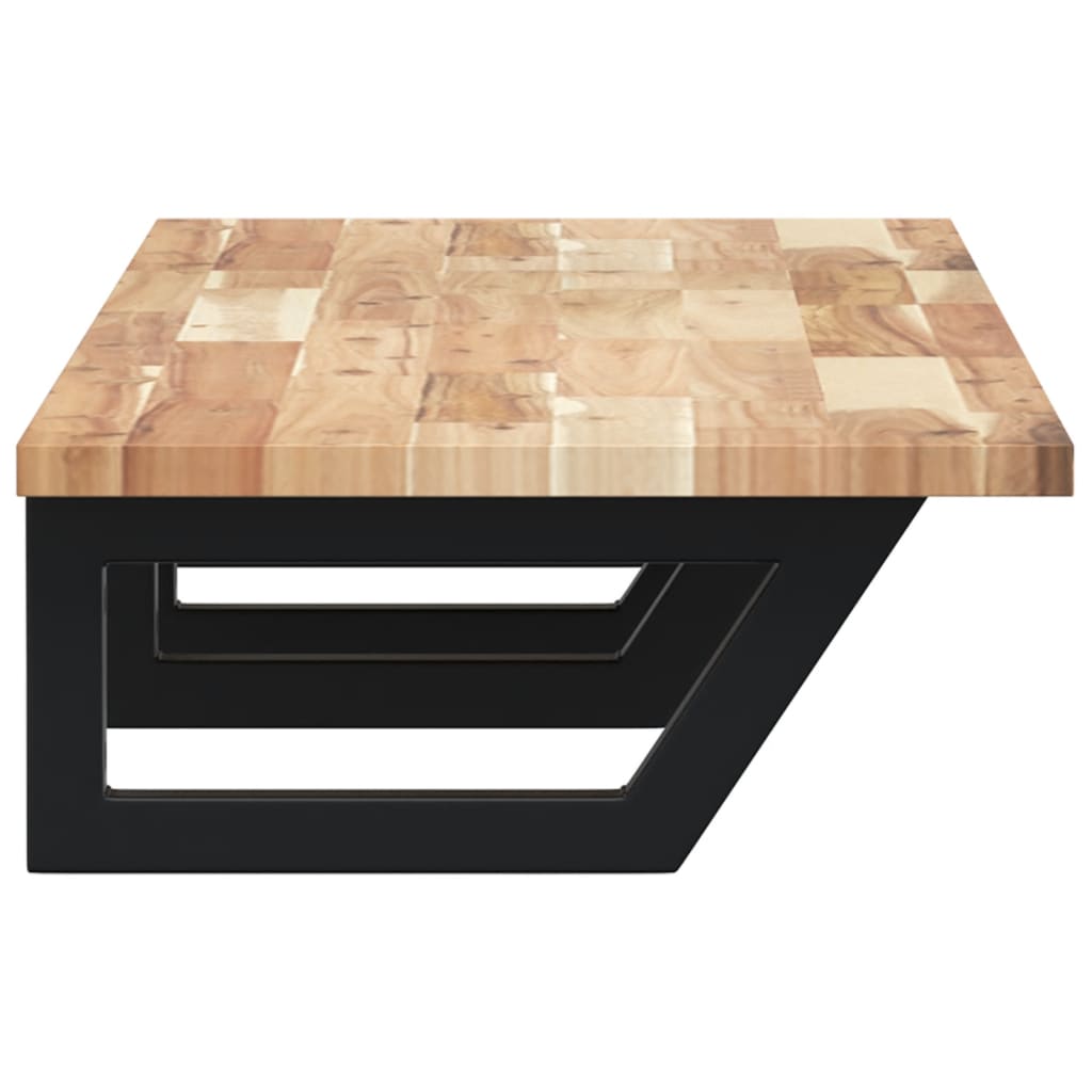 Ripiano a Parete per Lavabo in Acciaio e Massello di Acacia 3302679