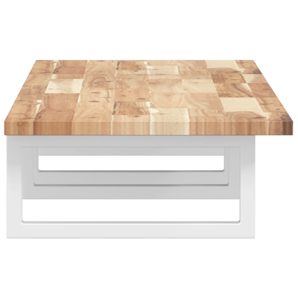 Ripiano a Parete per Lavabo in Acciaio e Massello di Acacia 3302684