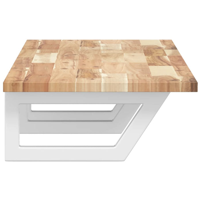 Ripiano a Parete per Lavabo in Acciaio e Massello di Acacia 3302686