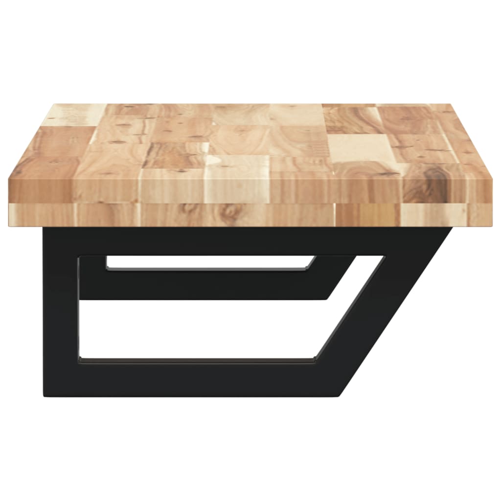 Ripiano a Parete per Lavabo-Mensole a Muro in Acciaio e Massello di Acacia 943083