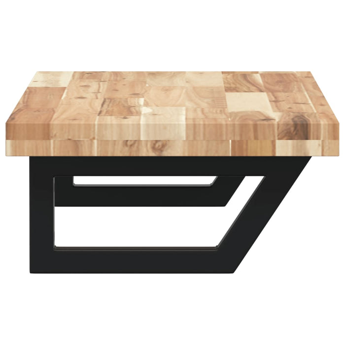 Ripiano a Parete per Lavabo-Mensole a Muro in Acciaio e Massello di Acacia 943083