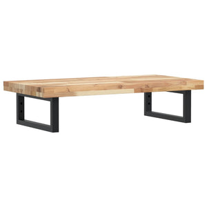 Ripiano a Parete per Lavabo-Mensole a Muro in Acciaio e Massello di Acacia 383232