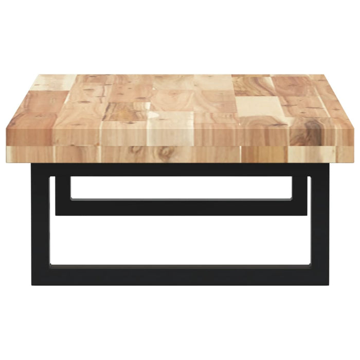 Ripiano a Parete per Lavabo-Mensole a Muro in Acciaio e Massello di Acacia 383232