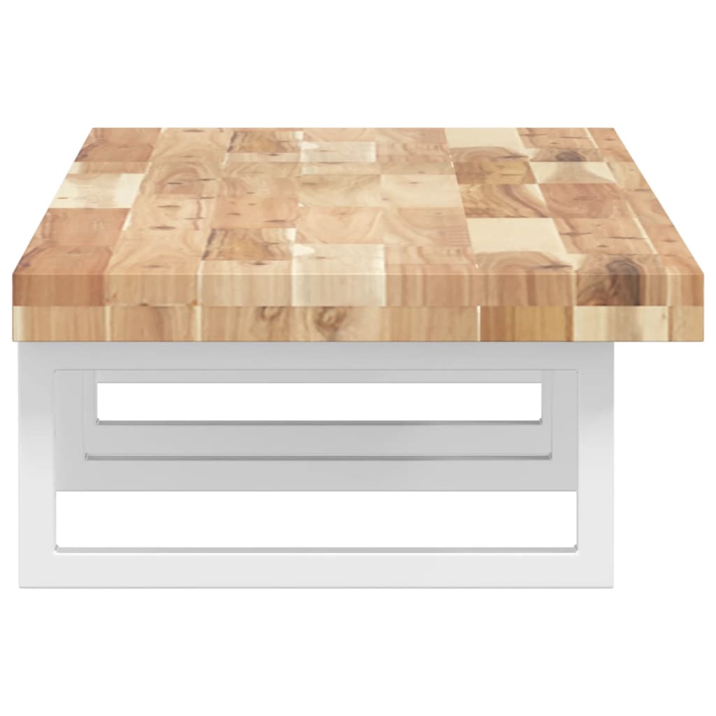 Ripiano a Parete per Lavabo-Mensole a Muro in Acciaio e Massello di Acacia 435132