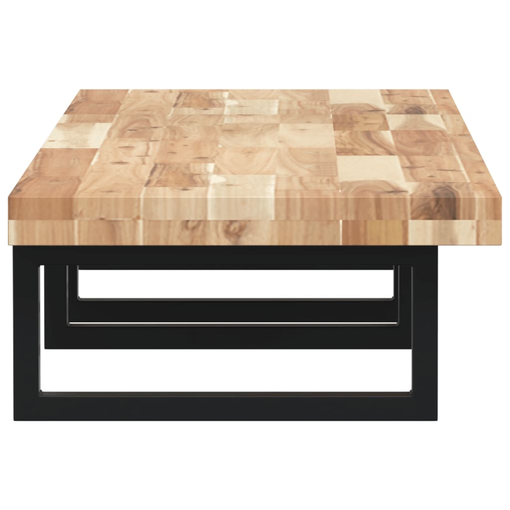 Ripiano a Parete per Lavabo-Mensole a Muro in Acciaio e Massello di Acacia 810037