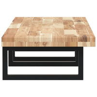 Ripiano a Parete per Lavabo-Mensole a Muro in Acciaio e Massello di Acacia 810037