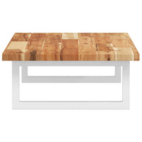 Ripiano a Parete per Lavabo in Acciaio e Massello di Acacia 3302712