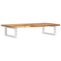 Ripiano a Parete per Lavabo-Mensole a Muro in Acciaio e Massello di Acacia 764481