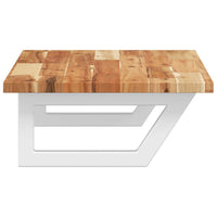 Ripiano a Parete per Lavabo in Acciaio e Massello di Acacia 3302715