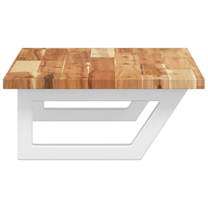 Ripiano a Parete per Lavabo in Acciaio e Massello di Acacia 3302715