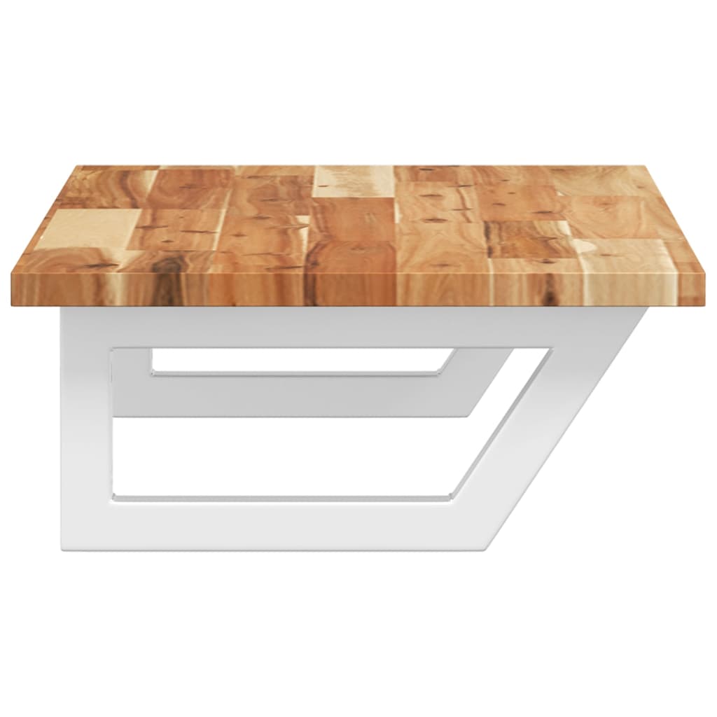 vidaXL Ripiano a Parete per Lavabo in Acciaio e Massello di Acacia