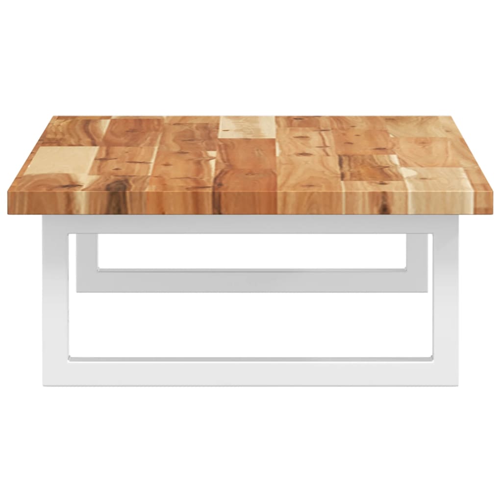 Ripiano a Parete per Lavabo in Acciaio e Massello di Acacia 3302720