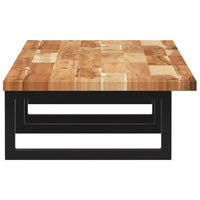 Ripiano a Parete per Lavabo-Mensole a Muro in Acciaio e Massello di Acacia 695209