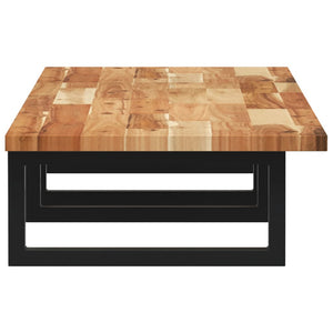 Ripiano a Parete per Lavabo-Mensole a Muro in Acciaio e Massello di Acacia 695209