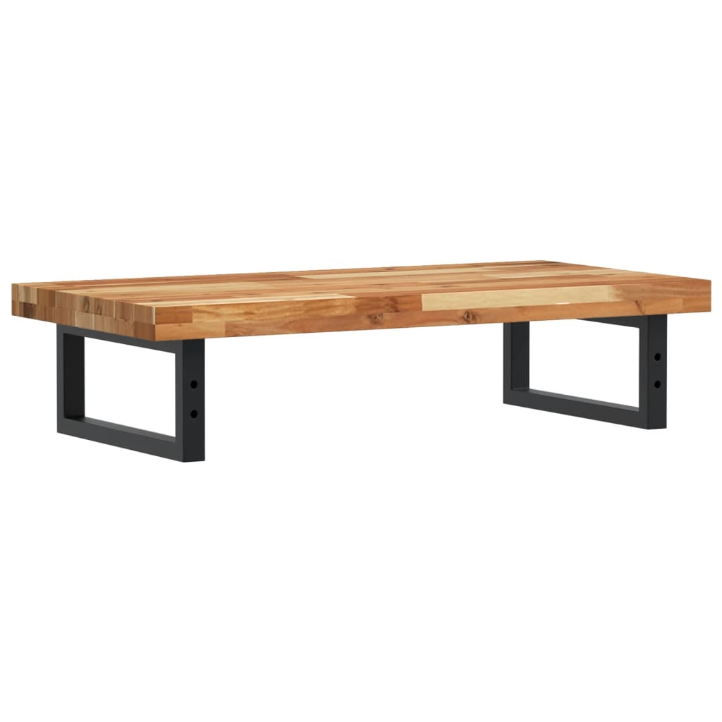 Ripiano a Parete per Lavabo-Mensole a Muro in Acciaio e Massello di Acacia 717313