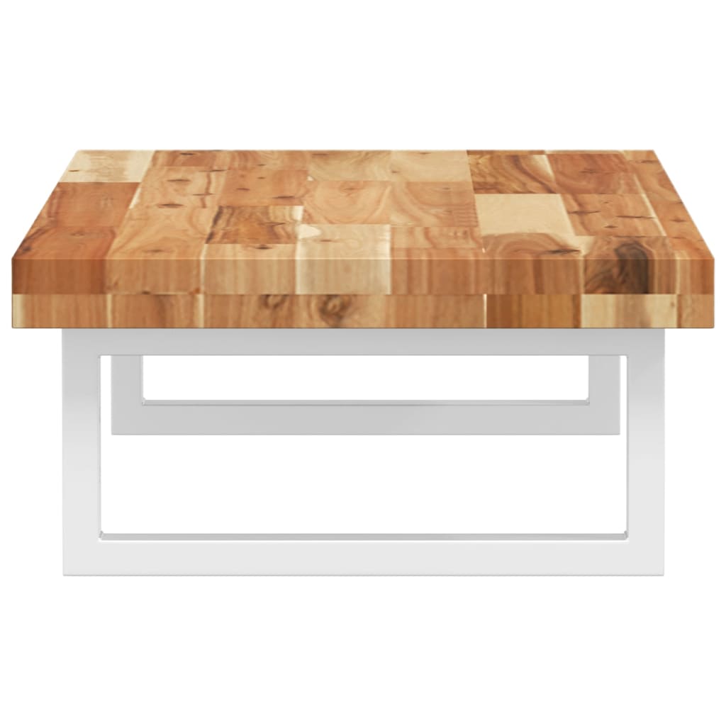 Ripiano a Parete per Lavabo-Mensole a Muro in Acciaio e Massello di Acacia 201245