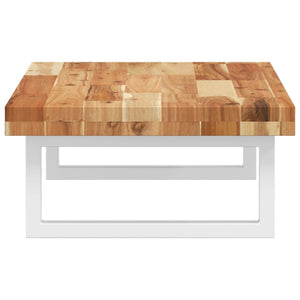 Ripiano a Parete per Lavabo-Mensole a Muro in Acciaio e Massello di Acacia 201245