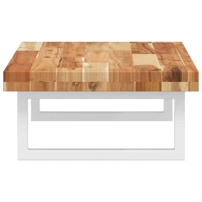 Ripiano a Parete per Lavabo-Mensole a Muro in Acciaio e Massello di Acacia 201245