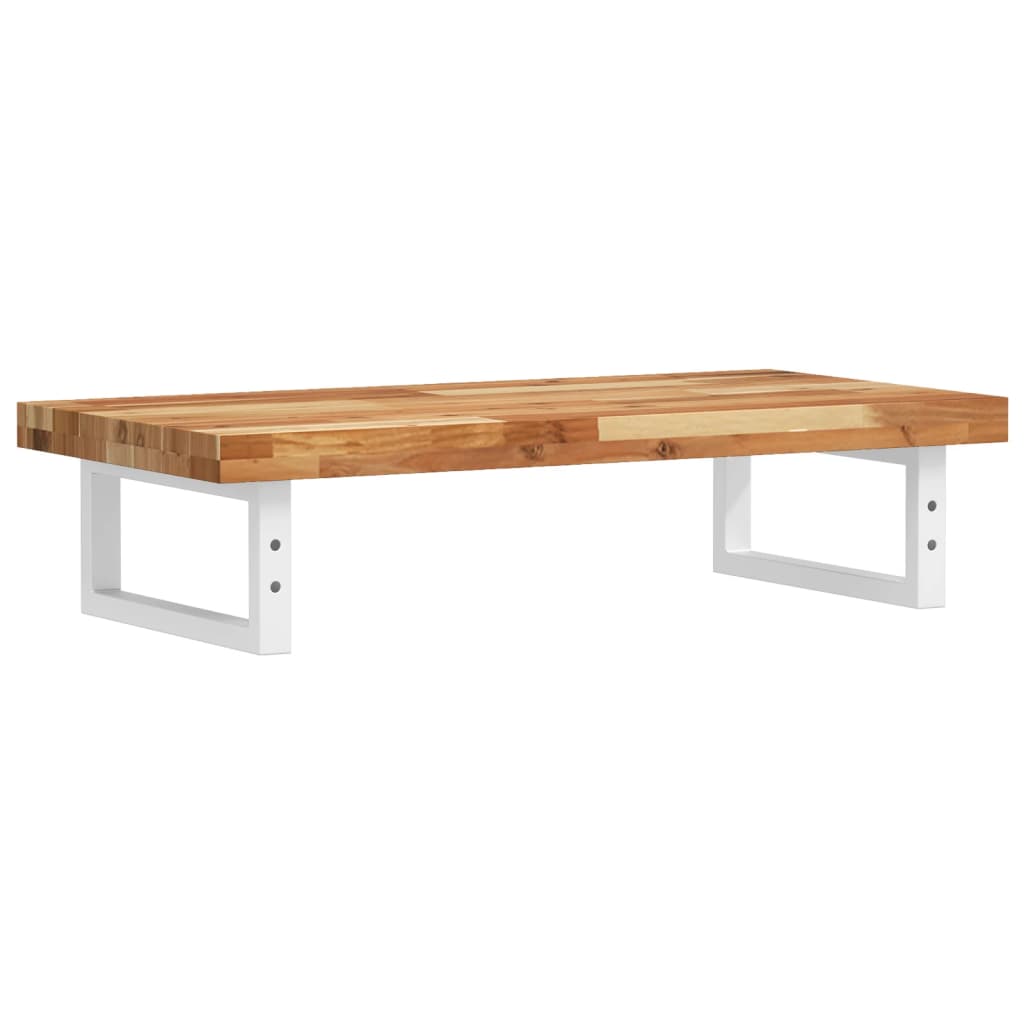 Ripiano a Parete per Lavabo-Mensole a Muro in Acciaio e Massello di Acacia 201245