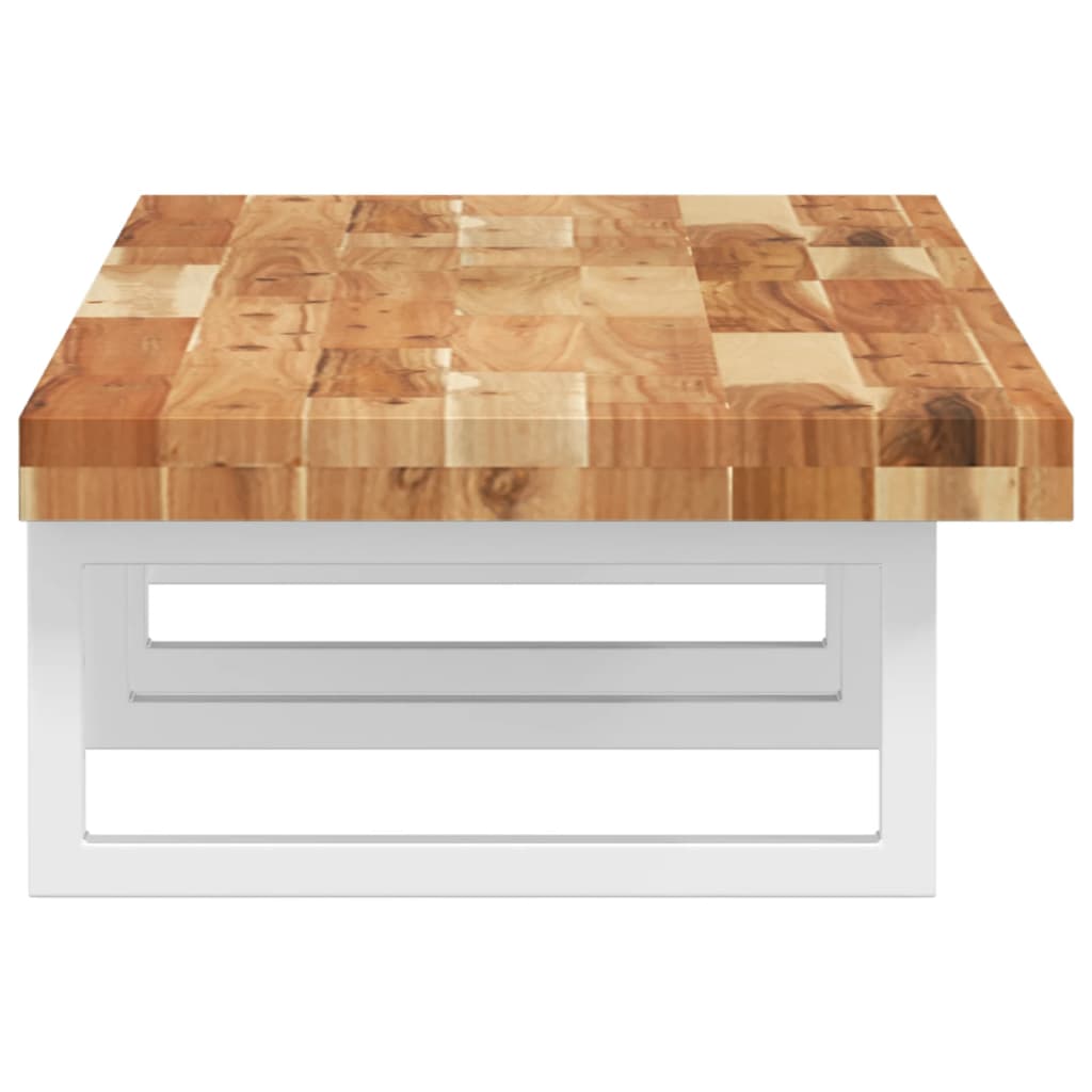 Ripiano a Parete per Lavabo-Mensole a Muro in Acciaio e Massello di Acacia 175868