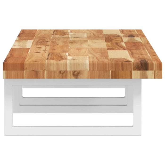 Ripiano a Parete per Lavabo-Mensole a Muro in Acciaio e Massello di Acacia 175868