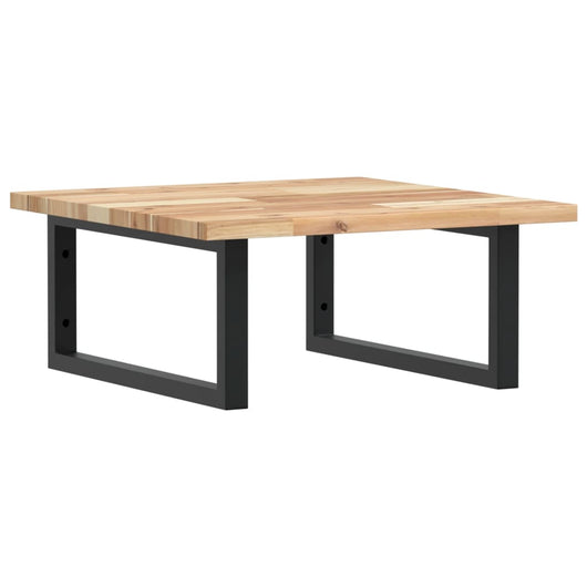 Ripiano a Parete per Lavabo-Mensole a Muro in Acciaio e Massello di Acacia 305238