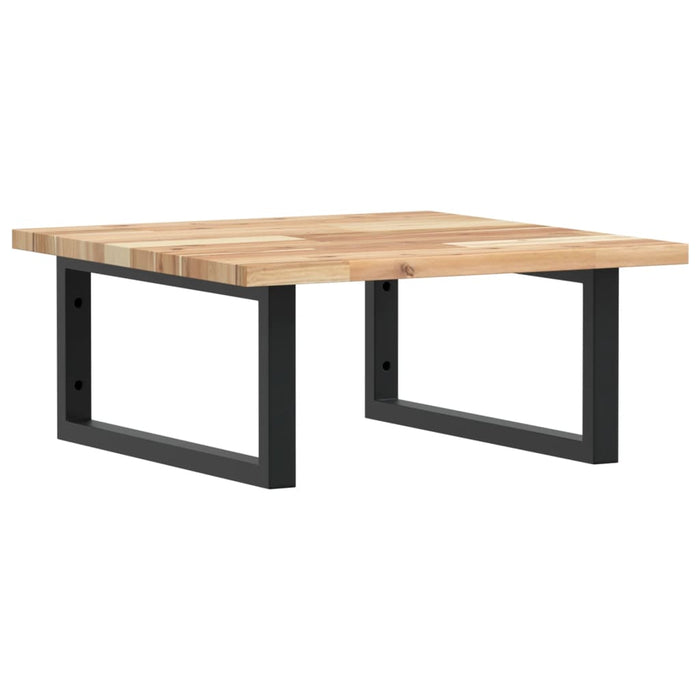 Ripiano a Parete per Lavabo-Mensole a Muro in Acciaio e Massello di Acacia 305238