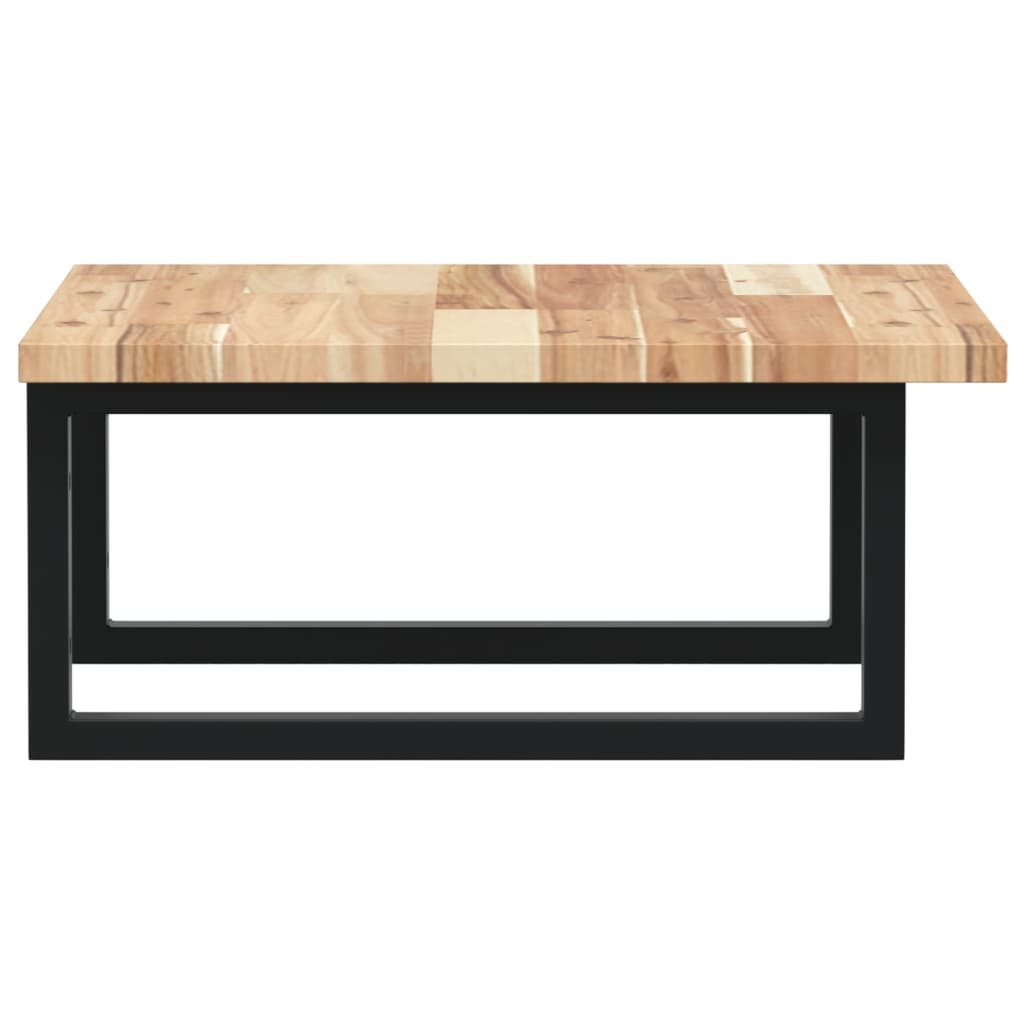 Ripiano a Parete per Lavabo-Mensole a Muro in Acciaio e Massello di Acacia 305238