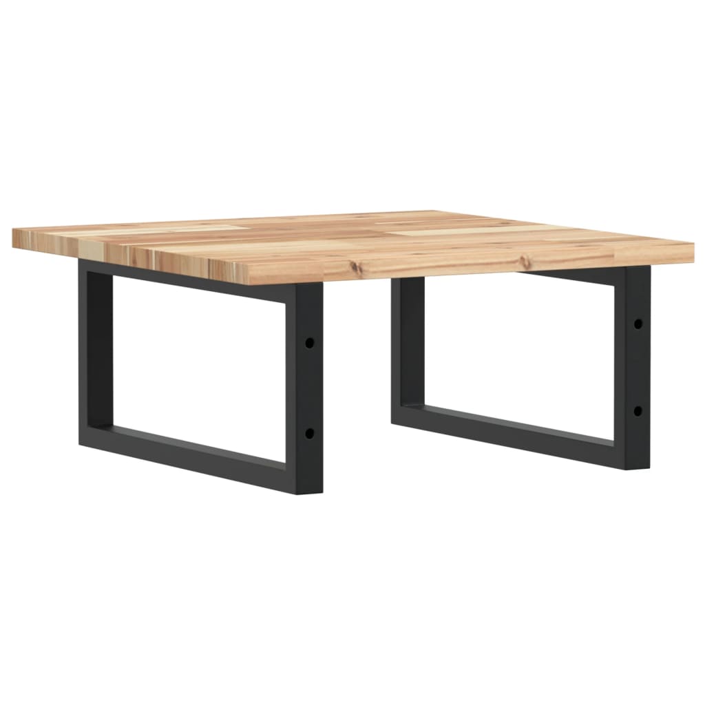 Ripiano a Parete per Lavabo-Mensole a Muro in Acciaio e Massello di Acacia 305238