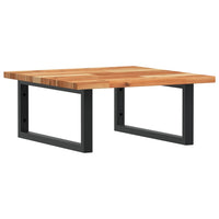 Ripiano a Parete per Lavabo-Mensole a Muro in Acciaio e Massello di Acacia 140185