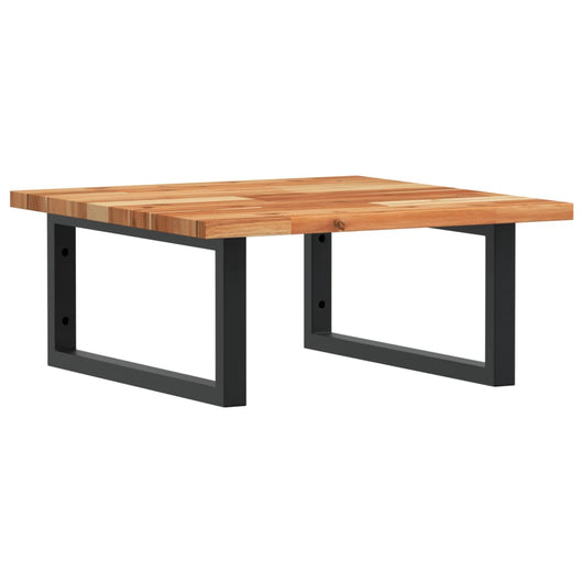 Ripiano a Parete per Lavabo-Mensole a Muro in Acciaio e Massello di Acacia 140185