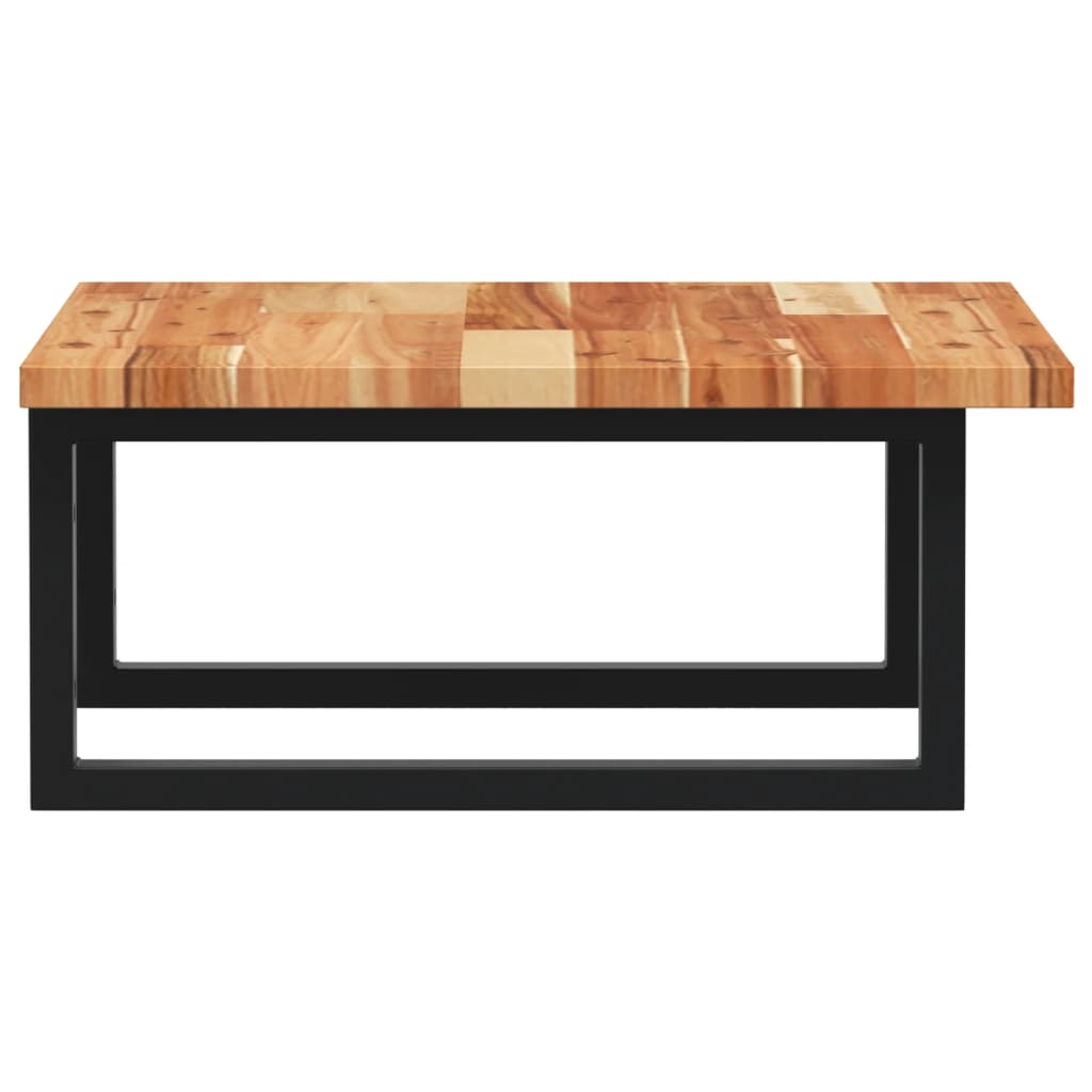 Ripiano a Parete per Lavabo-Mensole a Muro in Acciaio e Massello di Acacia 140185